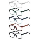 Eyekepper 5-pack Large Frame Reading Glasses - Stylish Readers for Men Women Reading +0.50