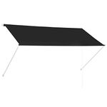 vidaXL Retractable Awning 250x150cm - Manual Window/Door Canopy, Anthracite Polyester PA-Coated Fabric, Adjustable Sun Screen for Outdoors