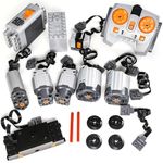 ASTEM 18pcs Power Function Set Compatible with Technic Parts. Including Train Motor Servo Motor XL/L Motor Speed Control Remote Controller for MOC EV3.