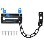 Amaxiu Door Security Chain Lock, Heavy Duty Latch Chain Door Lock Anti-Theft Internal Front Lock Sturdy Guard Thickened Chain Lock Child Proof Slide Restrictor for Home Hotel Apartment Bedroom(Black)