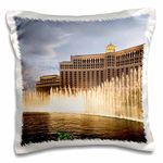 3dRose Fountain in Front of a Las Vegas Hotel, Nevada-Us29 Ist0002-Inti St, Clair Pillow Case, White, square_16_inches