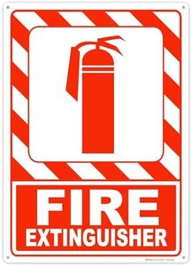 Brimar - 10 x 14" - Fire Extinguisher Sign - Polyethylene Plastic - Fire Safety Sign - Easy Installation