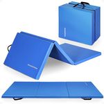 BalanceFrom 6x2 Feet 3-Panel Folding Gymnastics Mat – 2-Inch Thick Pad with Vinyl Surface and Carrying Handles for Tumbling, Yoga, Pilates, Home Workouts, and Martial Arts