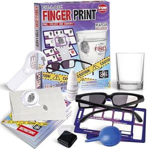 Spy Fingerprint Kit for Kids, FunKidz Detective Spy Kit Science Experiments with Finger Print Identification Set Crime Scene Investigations Educational Class Tools for Boys Girls