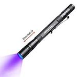 UV Flashlight Pen, LED 395nm Ultraviolet Flashlight, Zoomable Blacklight Flashlight IPX4 Waterproof Detector for Pet Urine, Cat Dog Stains, Bed Bug, Household Wardrobe Toilet