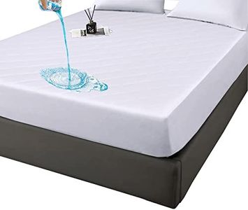 PLANETOID Waterproof Single Mattress Protector with Extra Deep Fitted mattress cover | Quilted Mattress topper |Anti-Allergy| Breathable Mattress bed single fitted Pad Cover 90x190+40cm White