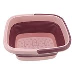 TOPINCN Foldable Foot Tub Portable Silicone Foot Massage Bath Bucket Household Foot Spa Basin Foot SPA Bath Tub Foot Soak Bath Tub(Pink)