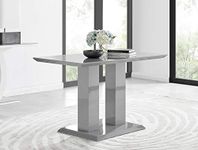 Furniturebox UK Imperia 4 Modern Grey High Gloss Dining Table And 4 Stylish Contemporary Lorenzo Dining Chairs Set (Dining Table Only)