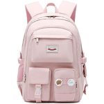 Makukke Middle School Backpacks for Teen Girls - kawaii Anime Kids Bookbags Women Casual Daypack (Pink)