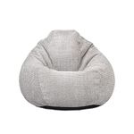 rucomfy Beanbags Waffle Slouchbag Adult Bean Bag Chair - Home Lounge & Bedroom Decor Seat Furniture - Durable & Machine Washable Fabric - 80 x 110cm (Platinum Grey, Beanbag Only)