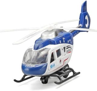 NOVAFUSION Kids Helicopter Toy Diecast Military Helicopter Model Kit,Pull Back Toy Helicopter with Lights and Sound,Toy Airplane with Rotatable Propeller,Helicopter Toys for Boys Age 4-7（Blue）