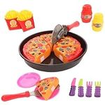 IQ Toys Pizza Party Play Set - Complete Pretend Pizza Party Cutting and Serving Playset, 19 Pieces