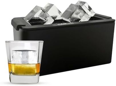 Clearcube Crystal Clear Ice Cube Maker - 6 Piece Directional Freezing System - Makes 8 Jumbo 2 Inch Crystal Clear Ice Cubes - No Odor Lid No Freezer Burn - Perfect for Whiskey Cocktails and More