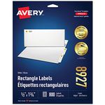 Avery Address Labels with Easy Peel for Inkjet/Laser Printers, 1/2" x 1-3/4", White, Rectangle, 800 Labels, Permanent (8927) Made in Canada