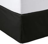 Amazon Basics Lightweight Pleated Bed Skirt - Queen, Black