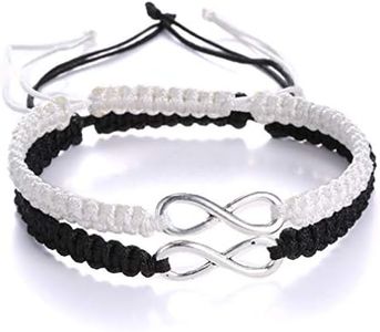 AidShunn Bracelets infini tressé à la main réglable tressé pour hommes femmes amitié famille couple 2pcs