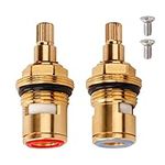 ACHANFLY 2PCS Tap Valves Replacement Mixer Tap Cartridge 1/4 Turn Ceramic Tap Valve Tap Gland 1/2" with Screws for Kitchen Bathroom Faucet Bath Bid Tap Parts