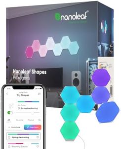 Nanoleaf Shapes WiFi and Thread Smart RGBW 16M+ Color LED Dimmable Gaming and Home Decor Wall Lights Starter Kit Hexagons 7 Pack