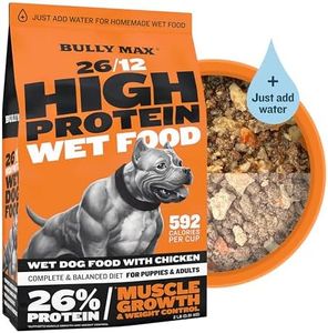 Bully Max Wet Dog Food for Adults and Puppies - Dehydrated High Protein Instant Fresh Soft Dog Food with Chicken - Healthy Muscle Growth for Small and Large Breed - 2 Dry Pounds (Makes 5.5 lbs.)