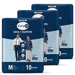 KareIn Premium Adult Diapers, Medium, Waist Size 76-114 Cm (30"-45"), 30 Count, Tape Style, Unisex, High Absorbency, Leak Proof, Wetness Indicator, Pack of 3