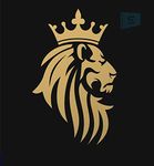 SIGN EVER Polyvinyl chloride Lion The King Wall Car Bike Sticker, 6.29 x 7.87 Inches, Gold