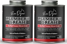 Evo Dyne Silicone Grease 8oz, Made in USA - Silicone Paste | Plumbers Grease - Multi-Purpose Silicone Lube for Faucet Stems, Valves, Cartridges - Silicone Lubricant Grease (2-Pack)