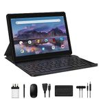 TOSCiDO Tablet 10 Inch Android 12 Tablet,4GB RAM+64GB ROM,1TB Expand,Octa Core Dual Sim,WiFi,5000mAh,Split Screen Function+Include Wireless Mouse,Bluetooth keyboard,Capacitive pen,Cover(Gray)