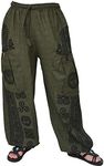 Siamrose Yoga Harem Pants Men Women Casual Baggy Lounge Pants 2 Big Pockets, Olive, One Size