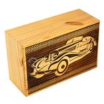 HIND HANDICRAFTS Handcrafted Vintage Car Wooden Cremation Urns for Human Ashes Adult Large - Tree of Life Funeral Urn Box - Burial Urns for Columbarium (250 LB - Pinewood, Car Lover)