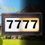 Metal Solar Powered House Numbers, Address Sign LED Outdoor Plaque Lighted Up for Home Yard Street