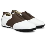 R.B Spikeless Golf Shoes Men (Brown & White, Numeric_10)