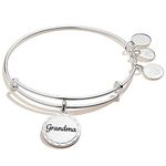 Alex and Ani Because I Love You Expandable Wire Bangle Bracelet for Women, Meaningful Charms, 2 to 3.5 in, 1 Count (Pack of 1), Sterling Silver