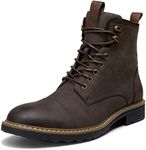 Vostey Mens Boots Motorcycle Casual Boots for Men Zipper Fashion Chukka Boots Mens(BMY8033A Darkbrown 11)