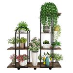 FRIZIONE Plant Stand Indoor Clearance, 4 Tiers 14 Potted Ladder Plant Shelf with Detachable Wheels, Multiple Plant Stands for Home Decor