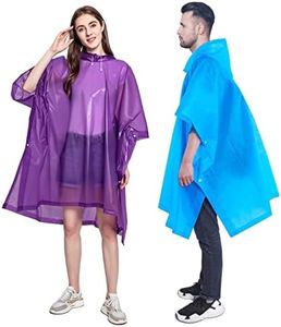 YUNLOVXEE Rain Poncho Raincoats for Adults Reusable - 2-5 Pack EVA Waterproof Rain Coat with Hood, Rain Gear for Women Men, Blue+purple, One size