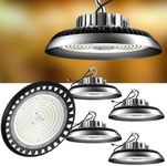 ACOHOOK 4Pack 250W UFO LED High Bay Light, 37500lm (Eqv.1000W MH/HPS) High Bay LED Shop Lights, 5000K 𝐀𝐂𝟏𝟎𝟎-𝟐𝟕𝟕𝐕 UFO Commercial Warehouse Light with US Plug