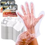 F8WARES 1000PK Plastic Gloves Disposable 1000 pcs - Transparent disposable gloves for kitchen hand gloves - Use and Throw Gloves - Polythene Cleaning Gloves - Plastic hand gloves