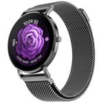 Noise Diva 2 Fashion Smart Watch for Women - Sleekest Dial, 36mm AMOLED Display, Snug Fit, Improved Female Cycle Tracker, BT Calling, Sleep Tracking, AI Voice Assistant, Password Protection-Black Link
