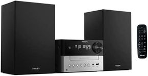 Philips Bluetooth Stereo System for Home with CD Player, MP3, USB, Audio in, FM Radio, Bass Reflex Speaker, 18W, Remote Control Included