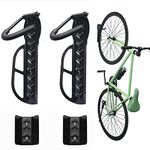 Wallmaster Bike Rack for Garage with Tire Tray,Wall Mount Bicycles 2-Pack Storage System Vertical Bike Hook for Indoor