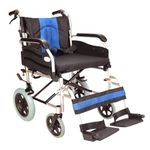 Lightweight Aluminium Folding Transit Wheelchair with 20-inch Extra Wide seat ECTR02-20