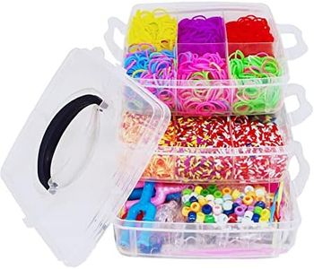 ONECK Caja Pulseras Gomas Bandas de Silicona para Hacer Pulseras De Colores Bandas Kit para Pulseras (4500 Bandas Kit)