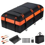 Carforu Car Rooftop Cargo Carrier Bag, 30 Cubic Feet Car Roof Cargo Carrier Bag Waterproof for All Vehicle with/Without Rack, Include Anti-Slip Mat, 2 Reinforced Straps, 6 Door Hooks and Luggage Lock