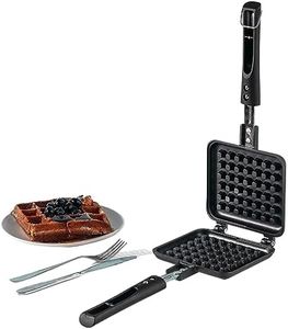 Vinod Zest Die Cast Aluminium Non Stick Waffle Maker | Waffle Pan Cake Maker Machine |Gas Base | 3 Layer Coating | Scratch Proof | 1 Year Warranty, 1000 Watts, Black