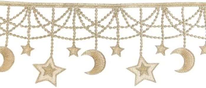 5 Yards Gold Lace Trim Sewing Embroidered lace with Tassel Design (Gold #B01 (5Yard))