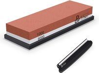 DDF iohEF Sharpening Stone, Whetstone grit 1000/6000, Professional 2-in-1 Double-Sided Knife Sharpener with Non-Slip Silicone Base and Angle Guide (red)