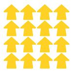 LiteMark 4 Inch Yellow Removable Adhesive Round Arrow Decal Stickers for Floors, Walls, and Steps - Pack of 18