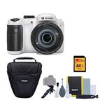 Kodak PIXPRO AZ255 Astro Zoom 16MP Digital Camera (White) - High-Resolution Photography with 25X Optical Zoom - Perfect Point-and-Shoot Camera Bundle with 32GB Memory Card and Camera Case (3 Items)