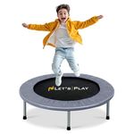 LET'S PLAY® LP-982 Imported Trampoline Jumping Trainer for Adults and Kids,36 INCH Rebounder Trampoline with Metal Springs and Padding for Indoor and Outdoor (Silver)