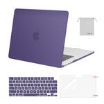 MOSISO Compatible with MacBook Air 15 inch Case 2023 2024 Release M3 A3114 M2 A2941 with Liquid Retina Display&Touch ID, Plastic Hard Shell&Keyboard Cover&Screen Protector&Storage Bag, Imperial Purple